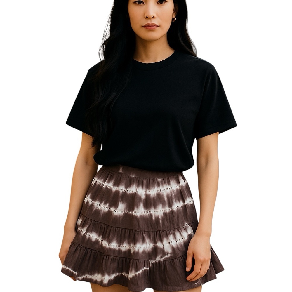 INC INTERNATIONAL CONCEPT MOROCCAN BROWN TIE DYE SEQUIN EMBELLISHED PULLON SKIRT